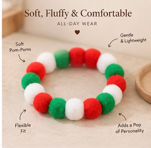 The Pom Pom Collar — Plush Ball Bow Collar for Dogs & Cats, 21 Colours 🌸🐾