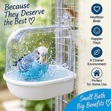 The Splash Suite — Transparent Bird Bath Tub for Parrots & Lovebirds 🦜💧