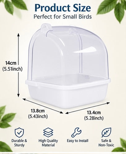 The Splash Suite — Transparent Bird Bath Tub for Parrots & Lovebirds 🦜💧