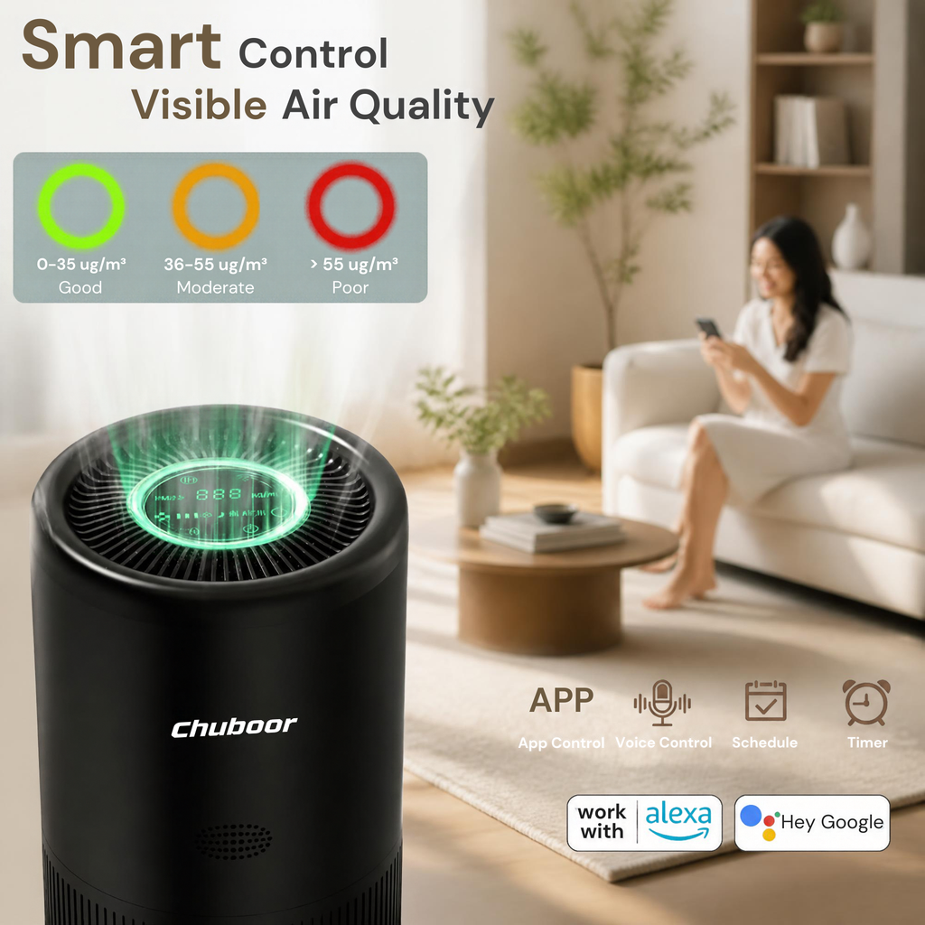 The Pet-Proof Air Purifier — H13 HEPA, Smart App Control & Ultra-Quiet 25dB