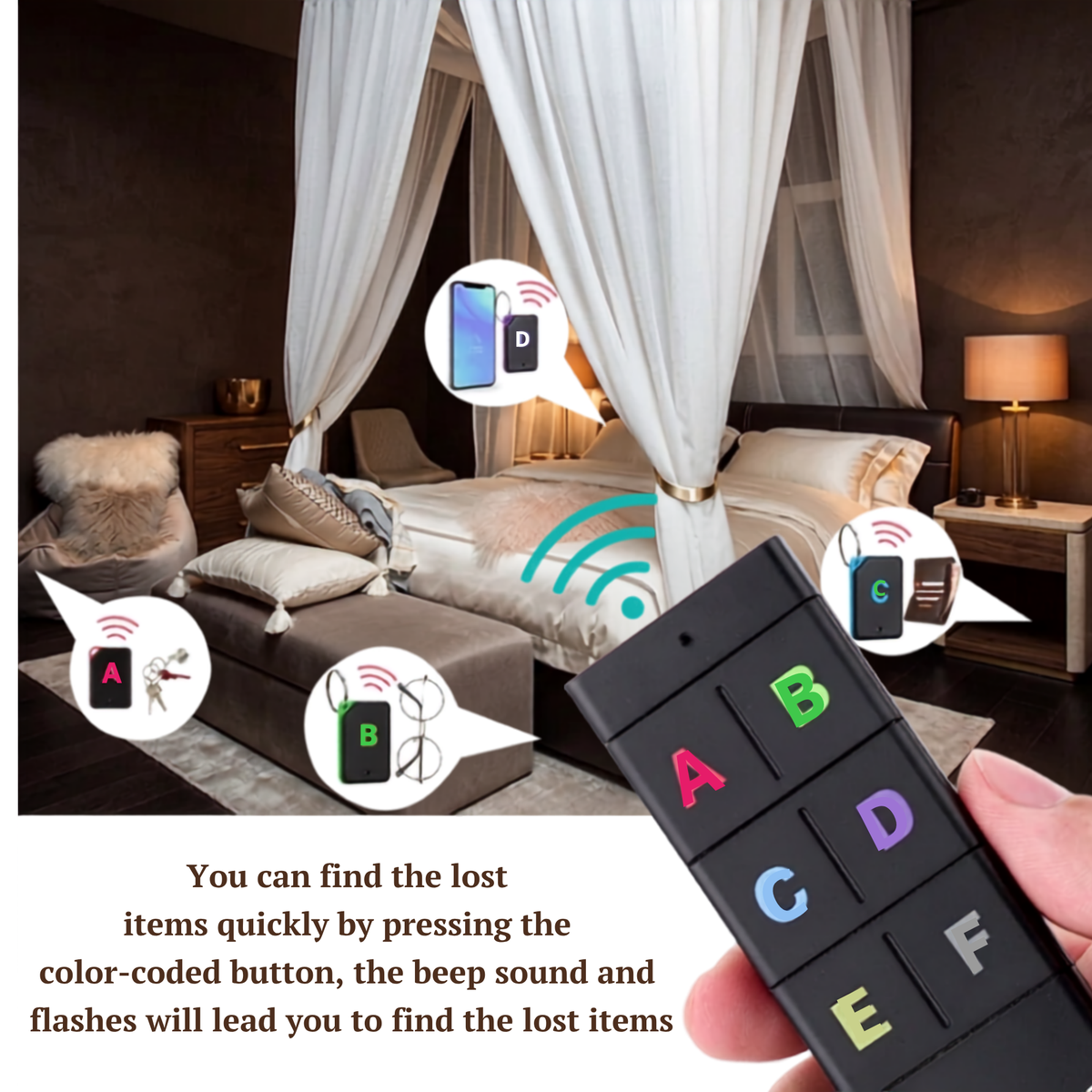 The Finder ✨ — Smart RF Key & Item Tracker Set (6 Receivers)