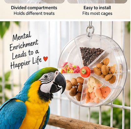 The Spin & Snack — Rotating Foraging Puzzle Toy for Parrots & Birds 🦜🌿