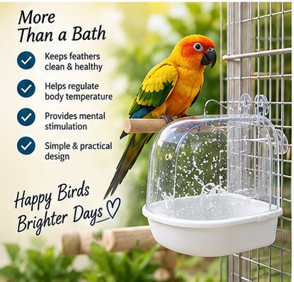 The Splash Suite — Transparent Bird Bath Tub for Parrots & Lovebirds 🦜💧