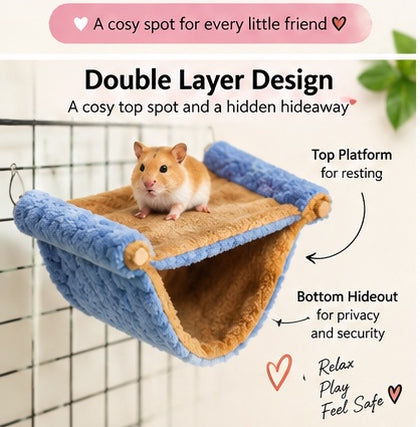 The Snuggle Sack — Plush Hanging Hammock Bed for Small Pets 🐹✨