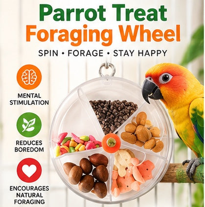 The Spin & Snack — Rotating Foraging Puzzle Toy for Parrots & Birds 🦜🌿