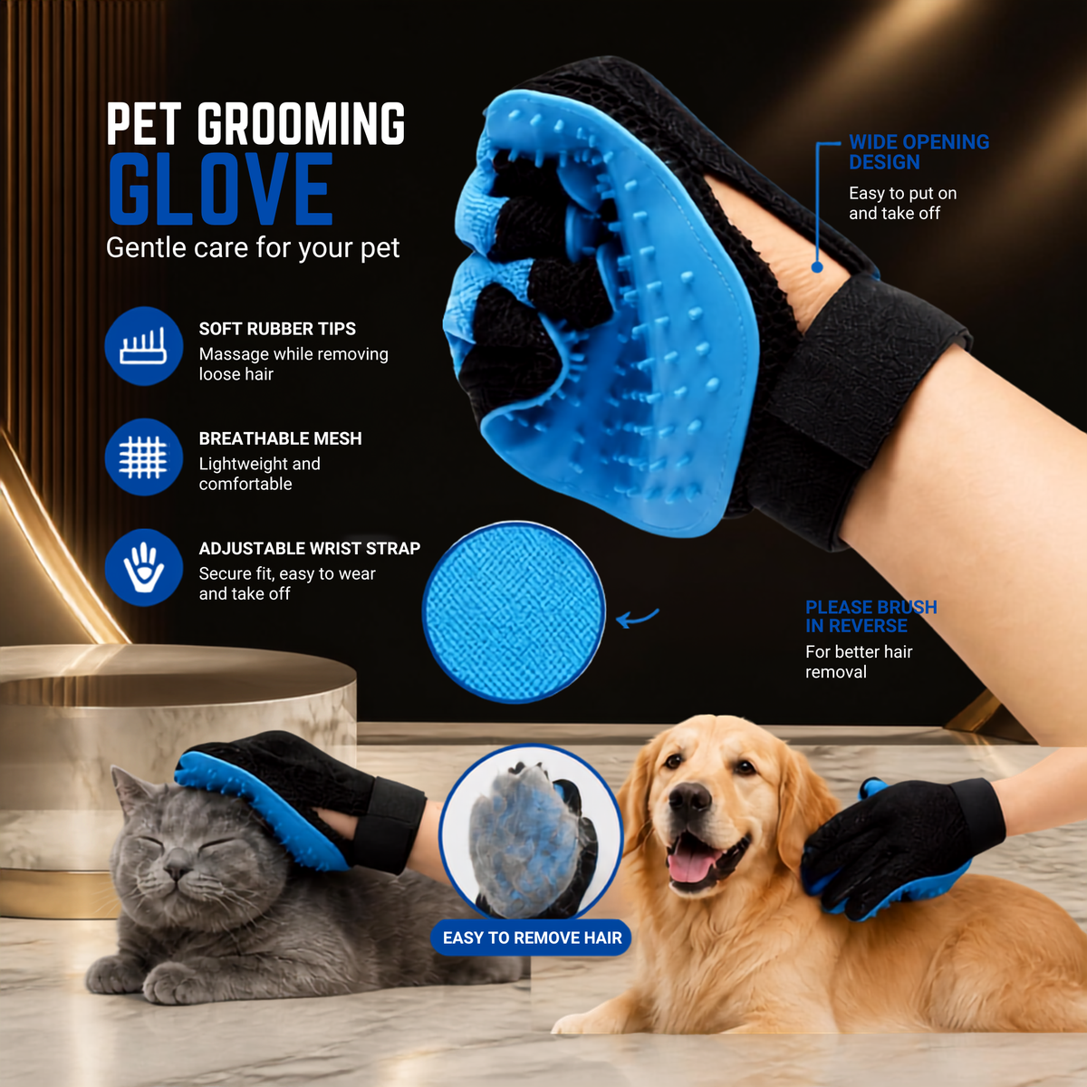 The Paw Spa — Silicone Pet Grooming Glove for Shed-Free Slay Sessions 🐾✨