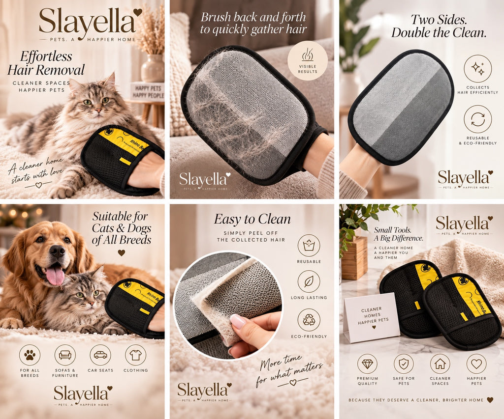 The Fur Fighter Glove — Electrostatic Pet Hair Remover for Sofas, Carpets & Clothes 🐱✨