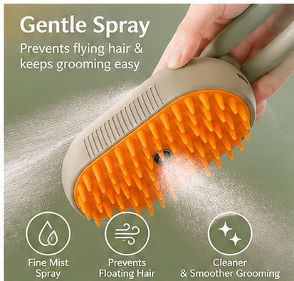 The Glow & Groom — Steam Spray Massage Brush for Cats 😺✨