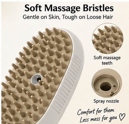 The Glow & Groom — Steam Spray Massage Brush for Cats 😺✨