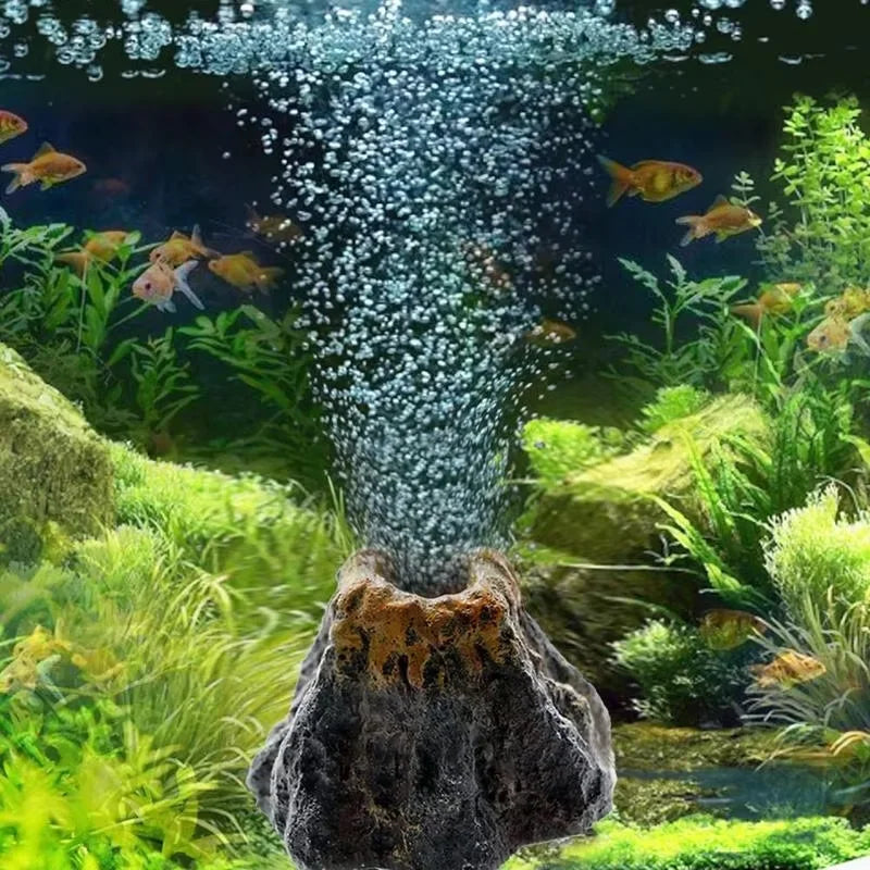 The Lava Bubble — Volcano Bubble Stone Aquarium Ornament 🌋💧