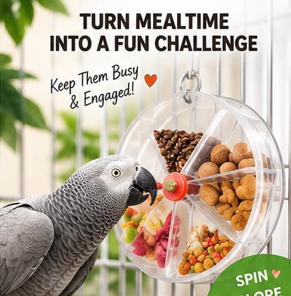 The Spin & Snack — Rotating Foraging Puzzle Toy for Parrots & Birds 🦜🌿