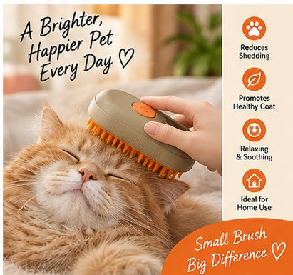 The Glow & Groom — Steam Spray Massage Brush for Cats 😺✨