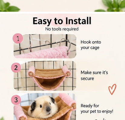 The Snuggle Sack — Plush Hanging Hammock Bed for Small Pets 🐹✨
