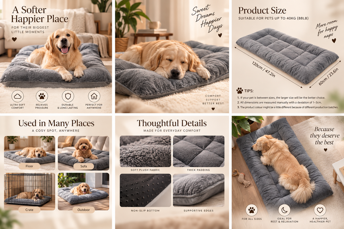 The Cloud Bed — Extra Large Plush Dog Sofa Bed, Thickened & Super Soft 🐶☁️