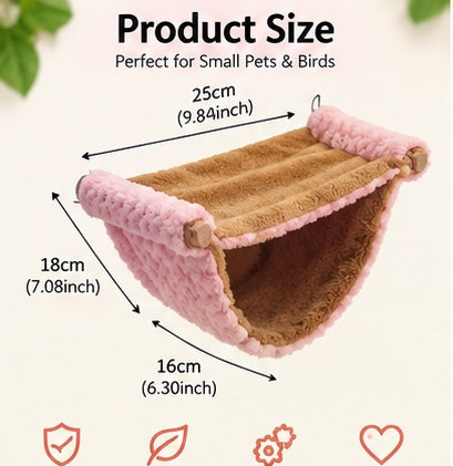The Snuggle Sack — Plush Hanging Hammock Bed for Small Pets 🐹✨