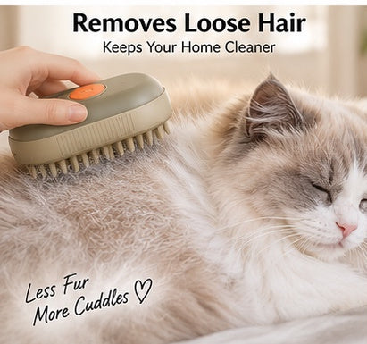 The Glow & Groom — Steam Spray Massage Brush for Cats 😺✨