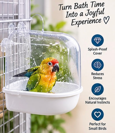 The Splash Suite — Transparent Bird Bath Tub for Parrots & Lovebirds 🦜💧