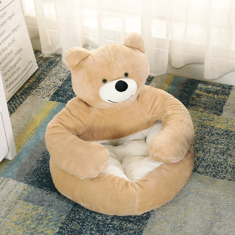 The Bear Hug Bed — Plush Semi-Enclosed Pet Nest for Dogs & Cats Who cuddle in Style 🐾🦎