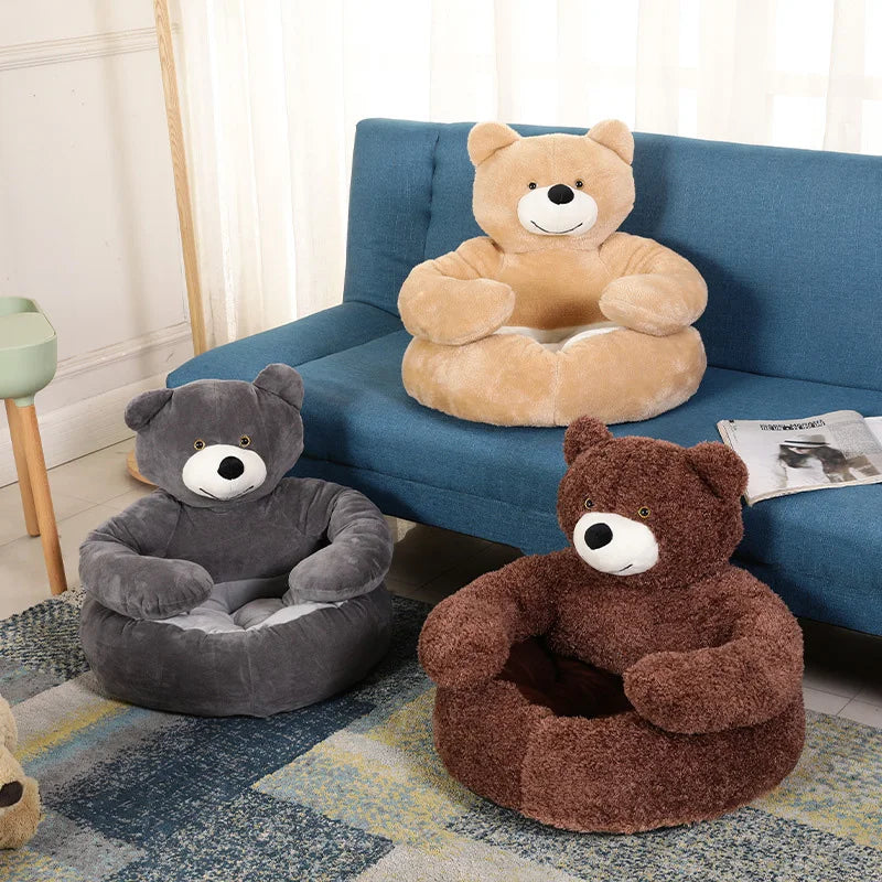 The Bear Hug Bed — Plush Semi-Enclosed Pet Nest for Dogs & Cats Who cuddle in Style 🐾🦎