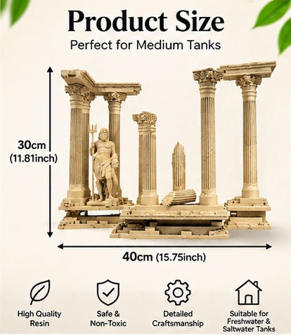 The Roman Reef — Classical Column Aquarium Ornament 🏛️🐠