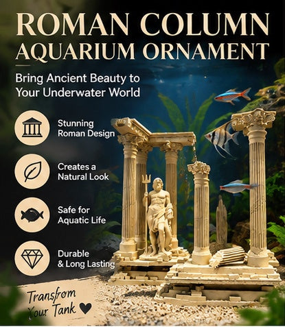 The Roman Reef — Classical Column Aquarium Ornament 🏛️🐠
