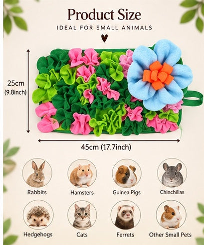 The Bloom Forager — Interactive Floral Feeding Mat for Rabbits, Guinea Pigs & Small Pets 🌸🐇