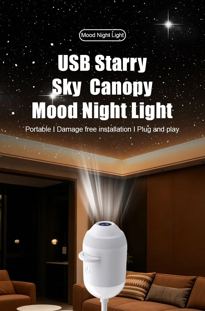The Galaxy Ride — USB Starry Sky Projector Light for Car & Bedroom Vibes 🌌✨