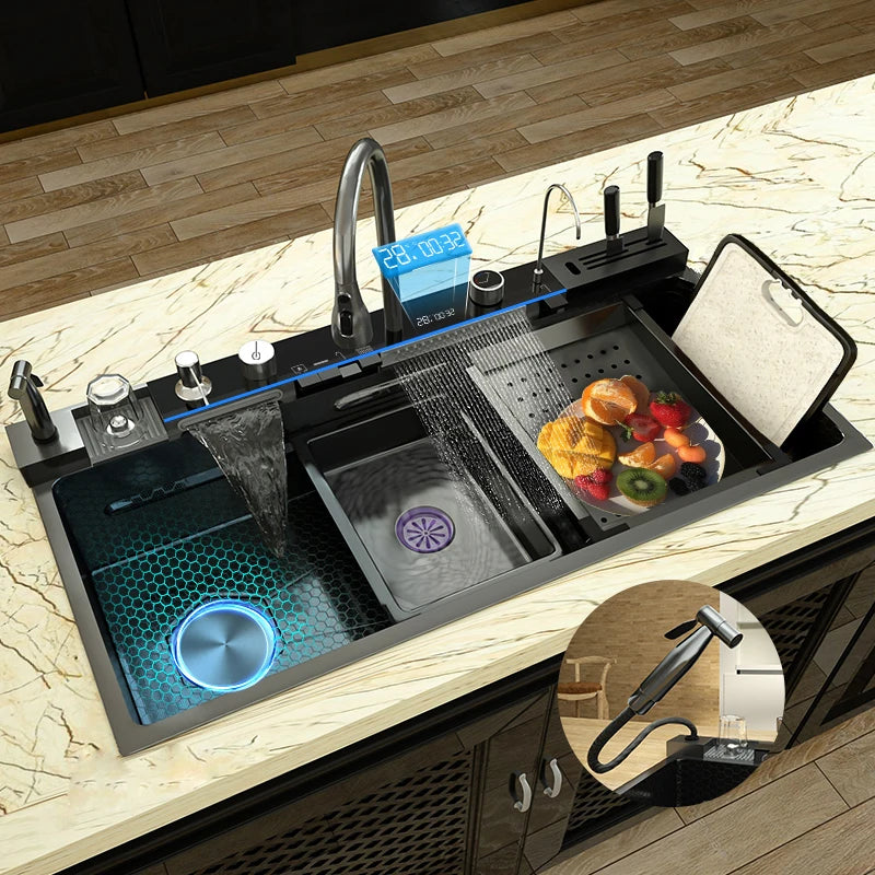 The Grandeur Waterfall Sink — Modern Luxury. Effortless Function. A Kitchen Centrepiece.