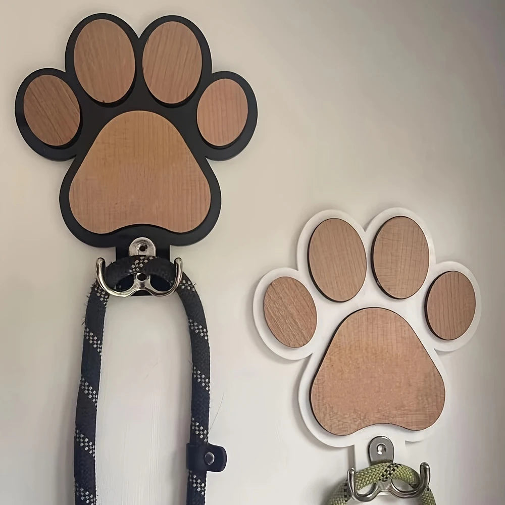 The Paw Hook — Wooden Paw Print Wall Hook for Dog Leashes, Collars & Coats 🐾🪵