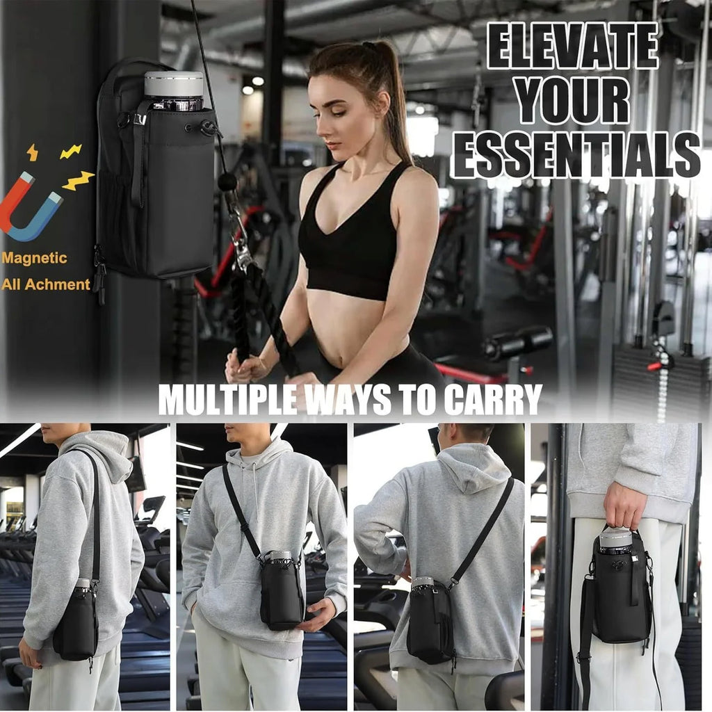 The Iconic Gym Bag — Magnetic Water Bottle & Phone Carrier for Serious Training 🏋️❤️‍🔥