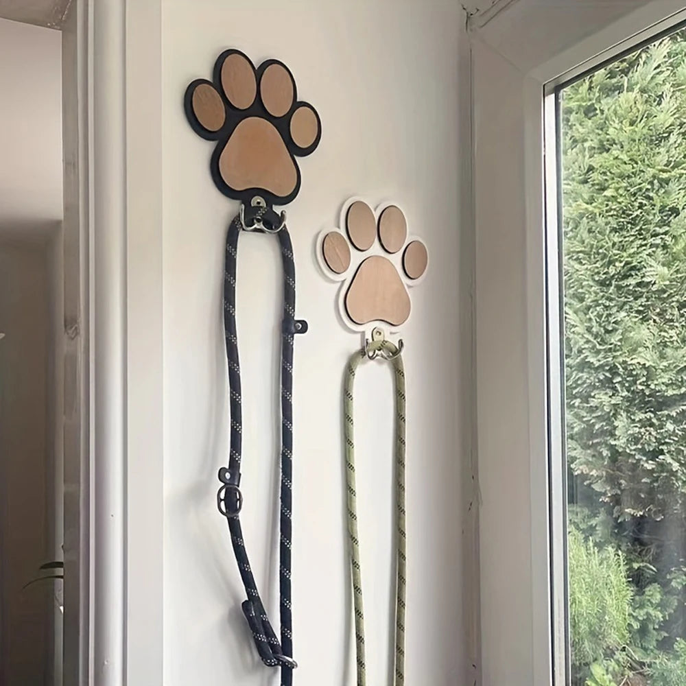 The Paw Hook — Wooden Paw Print Wall Hook for Dog Leashes, Collars & Coats 🐾🪵