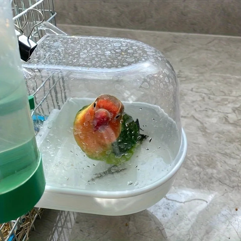 The Splash Suite — Transparent Bird Bath Tub for Parrots & Lovebirds 🦜💧