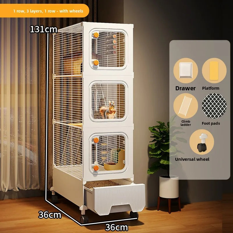 The Slay Villa — Multi-Level Cage Enclosure for Squirrels & Chinchillas 🐿️🏠