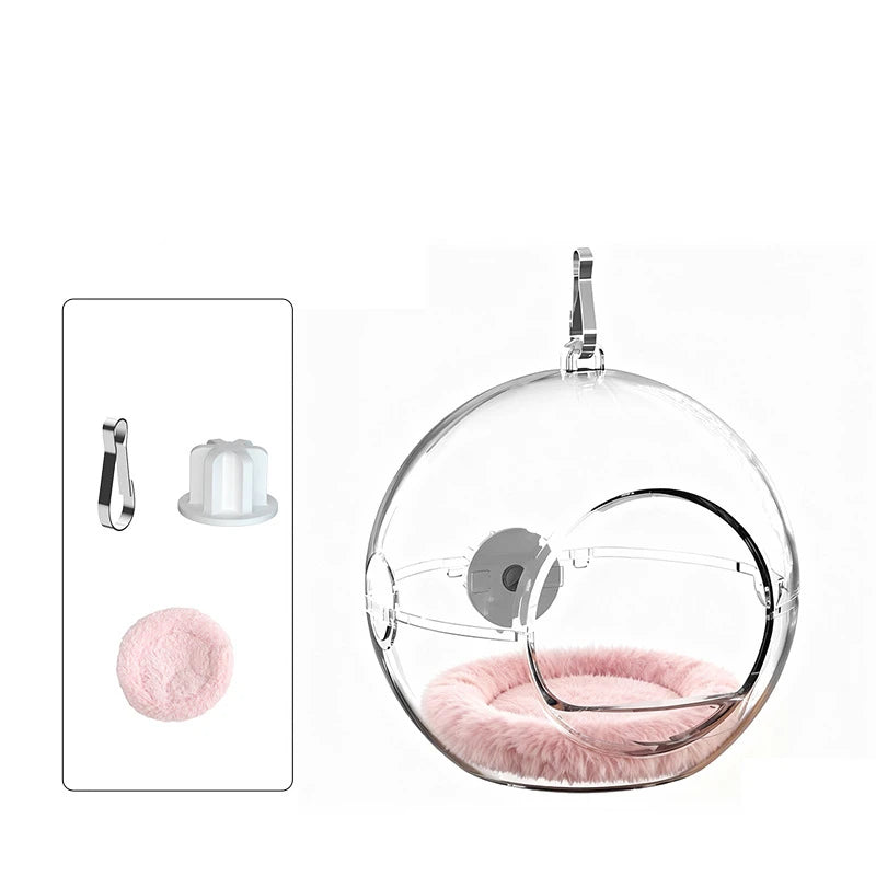 The Crystal Nest — Transparent Hanging Bird House for Parakeets & Small Parrots 🦜✨