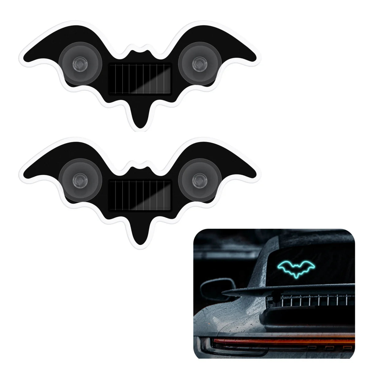 The Bat Signal — Solar Powered Bat LED Neon Atmosphere Light for Your Car 🦷💜