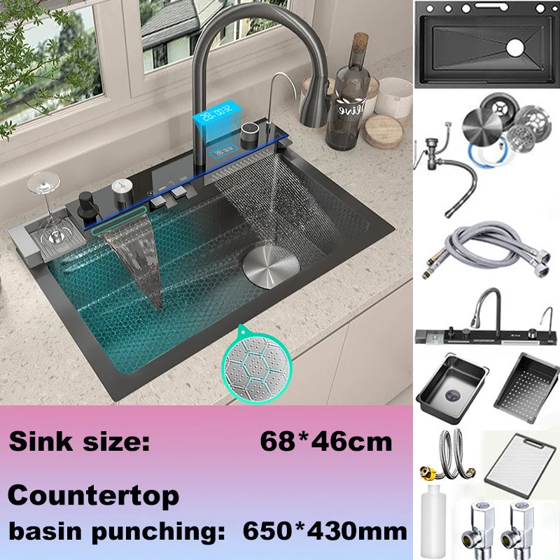 The Grandeur Waterfall Sink — Modern Luxury. Effortless Function. A Kitchen Centrepiece.