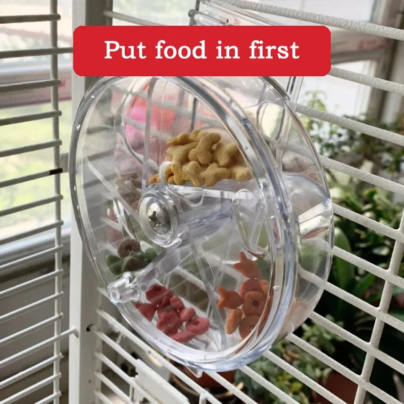The Grand Forage Wheel — Rotating Treat Dispenser for Parrots & Macaws 🦜🌏