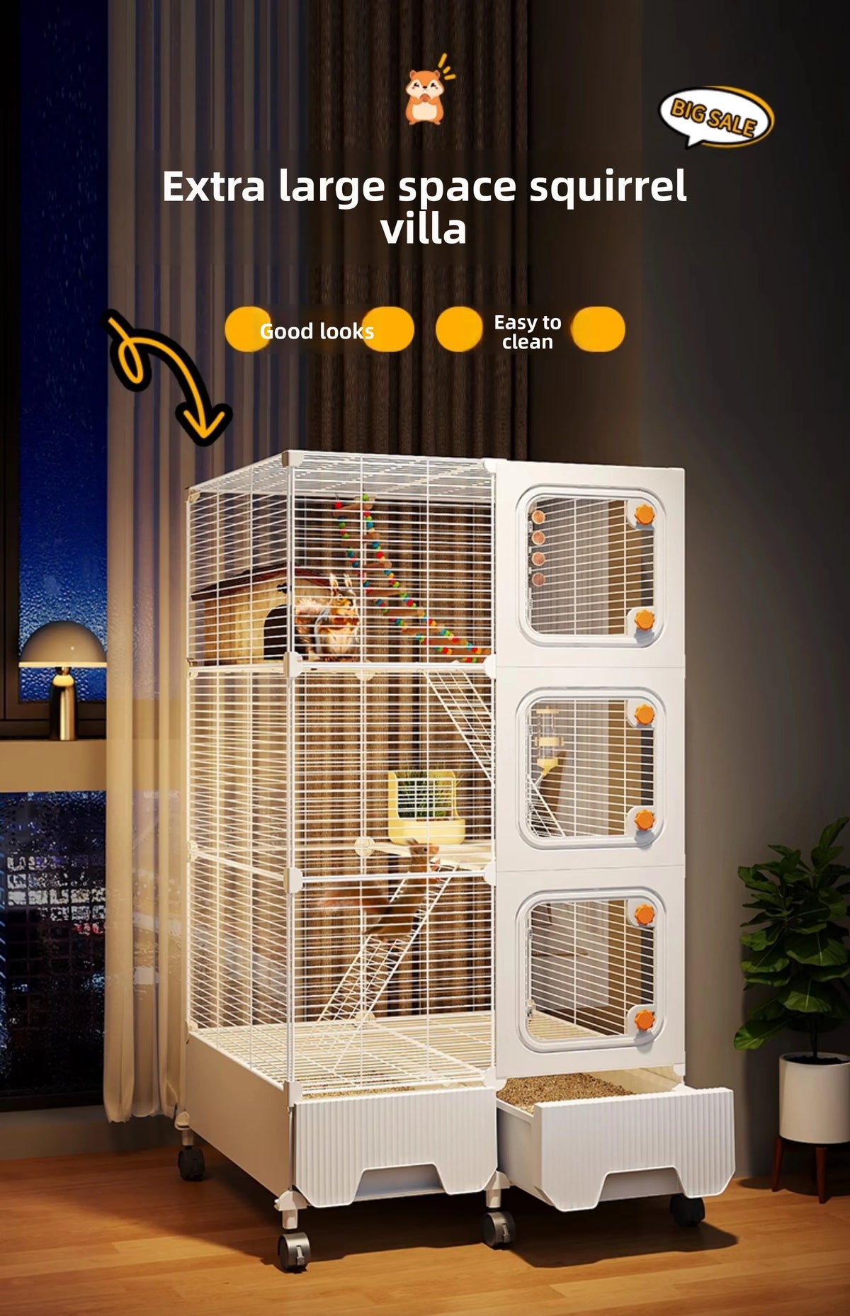 The Slay Villa — Multi-Level Cage Enclosure for Squirrels & Chinchillas 🐿️🏠