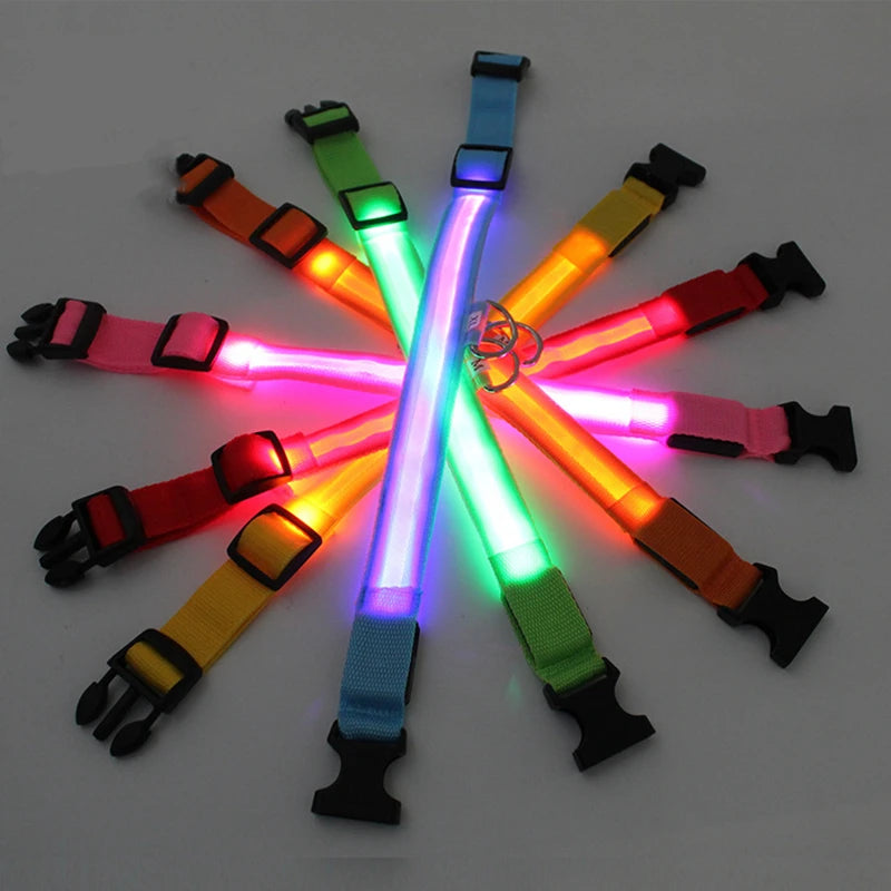 The Glow Up Collar — LED Luminous Dog Collar with Glitter Pendant, USB or Battery 🐕✨