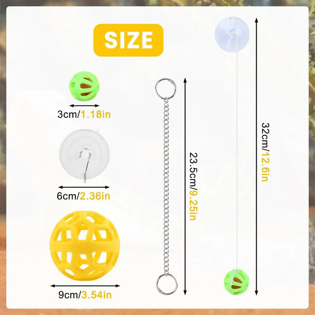 The Dragon Bell Set — Suction Cup Enrichment & Feeding Toy for Bearded Dragons & Geckos 🦎🔔