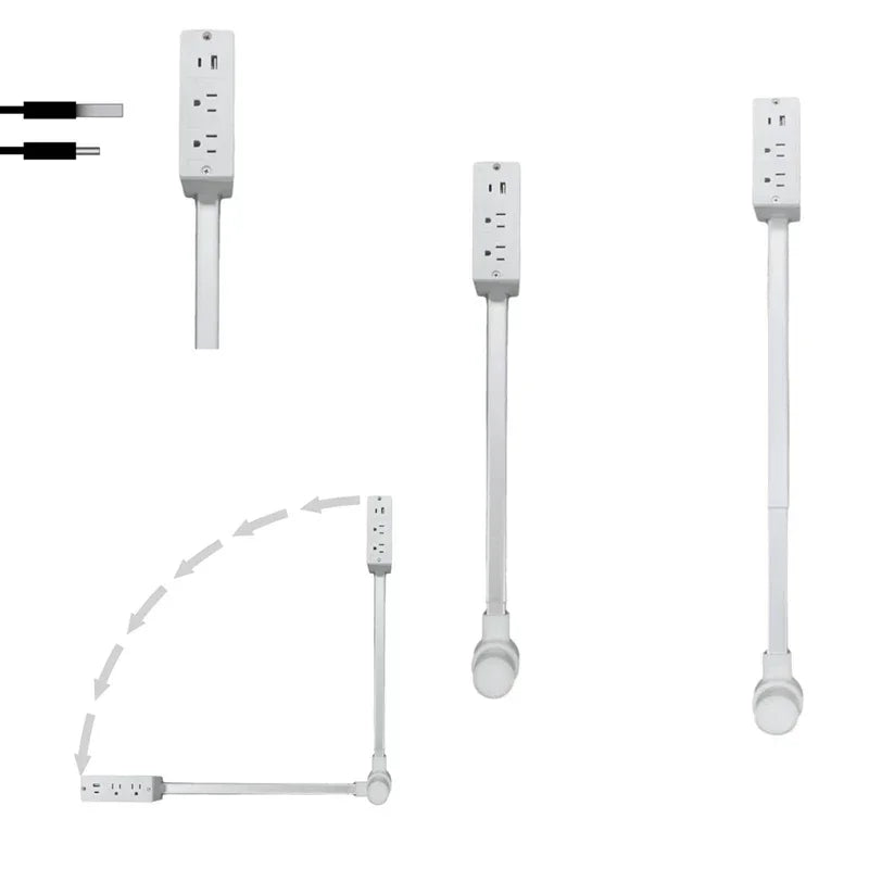 The Reach Around — Rotating Extendable Wall Plug Power Socket for Nightstands & Tight Spaces 🔌✨