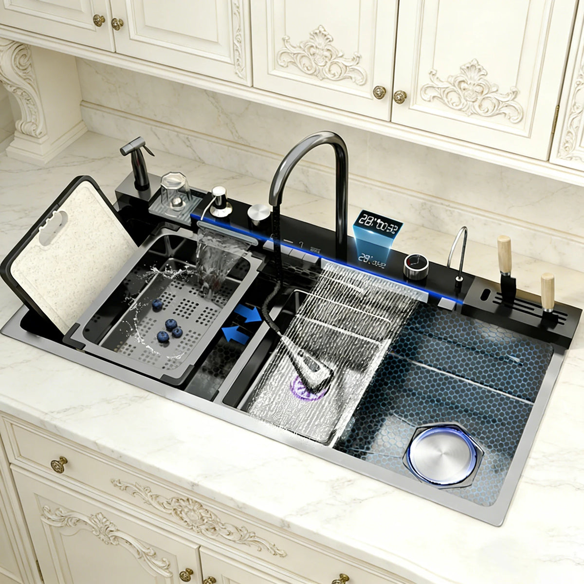 The Grandeur Waterfall Sink — Modern Luxury. Effortless Function. A Kitchen Centrepiece.