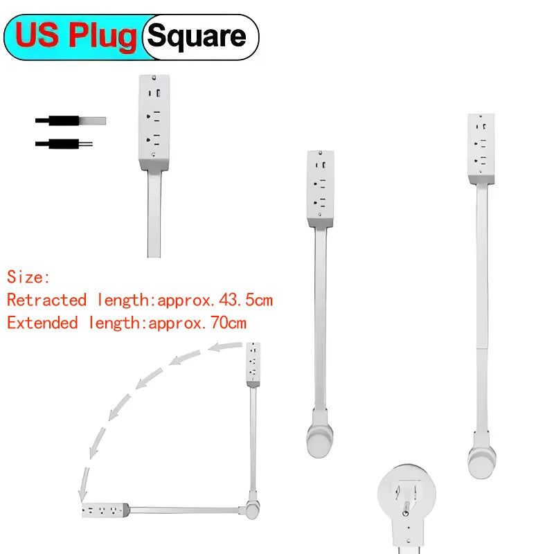 The Reach Around — Rotating Extendable Wall Plug Power Socket for Nightstands & Tight Spaces 🔌✨