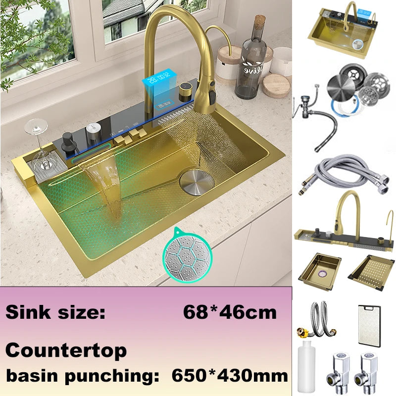The Grandeur Waterfall Sink — Modern Luxury. Effortless Function. A Kitchen Centrepiece.