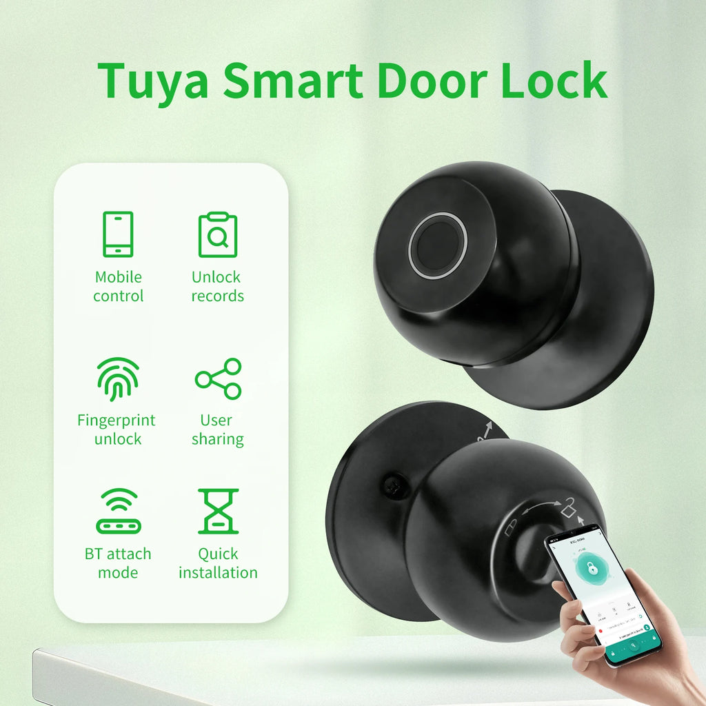 The Smart Entry — Fingerprint Door Lock With Backup Key for Seamless Access 🔐✨