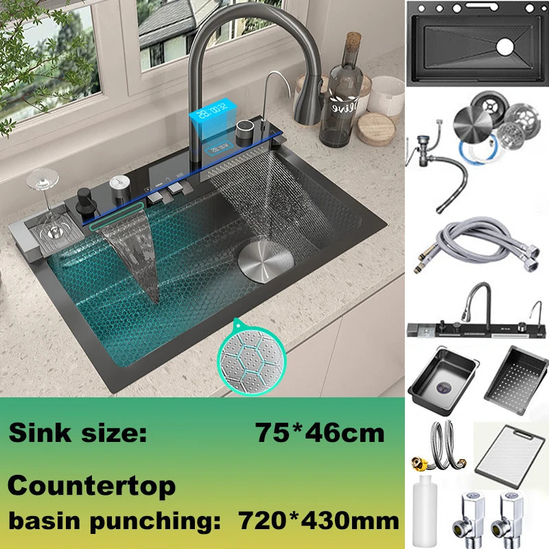 The Grandeur Waterfall Sink — Modern Luxury. Effortless Function. A Kitchen Centrepiece.