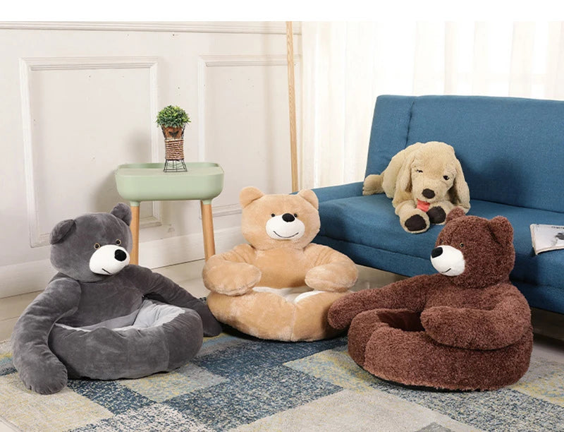 The Bear Hug Bed — Plush Semi-Enclosed Pet Nest for Dogs & Cats Who cuddle in Style 🐾🦎