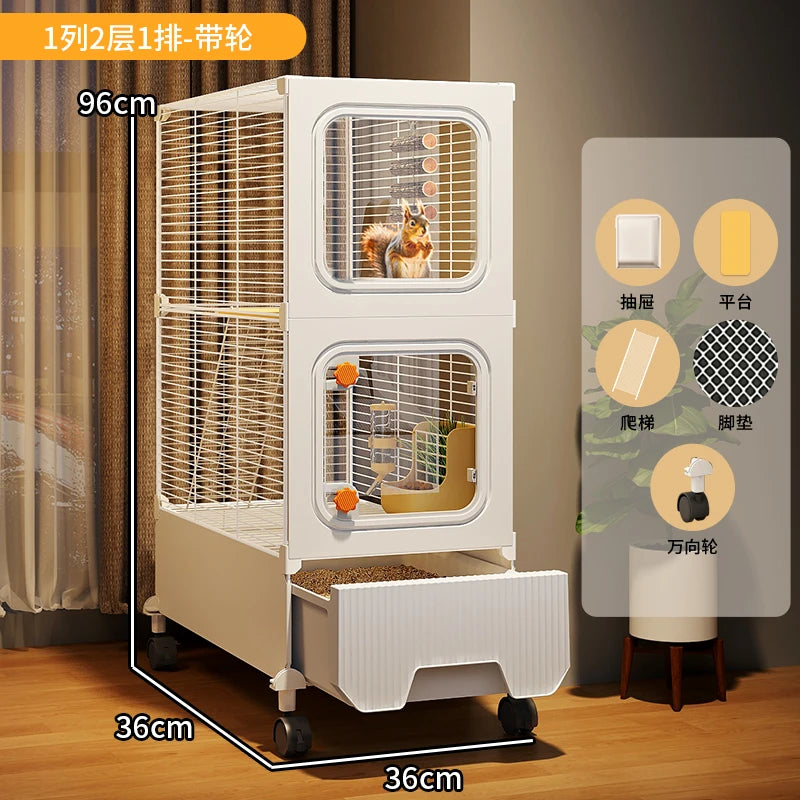 The Slay Villa — Multi-Level Cage Enclosure for Squirrels & Chinchillas 🐿️🏠