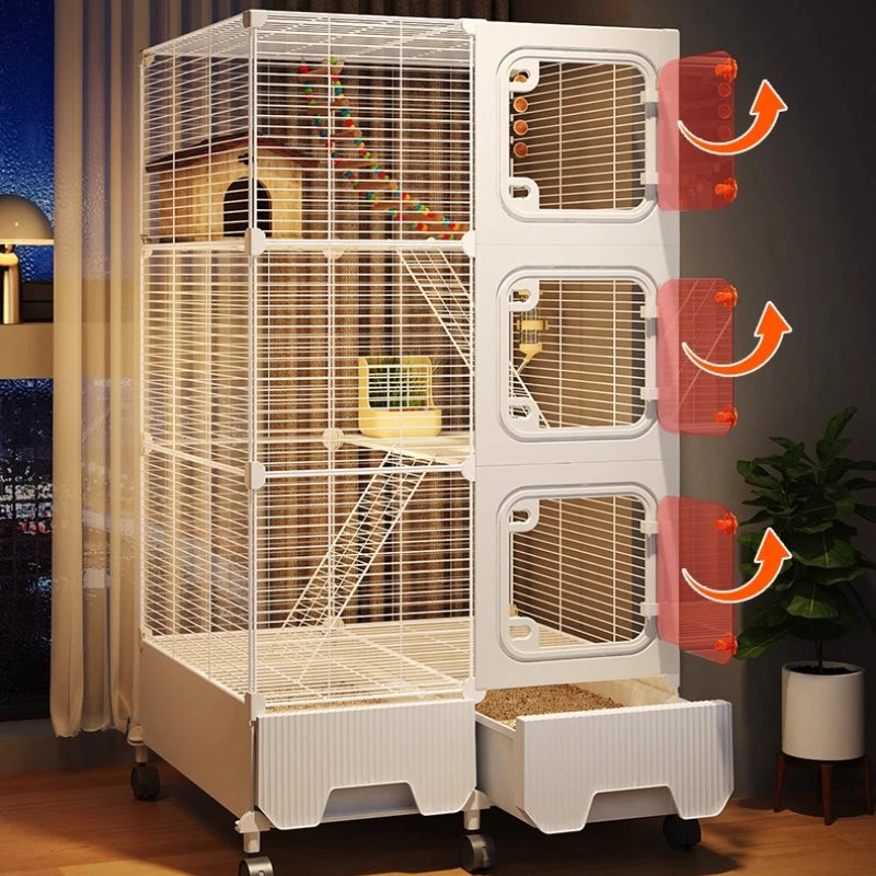 The Slay Villa — Multi-Level Cage Enclosure for Squirrels & Chinchillas 🐿️🏠