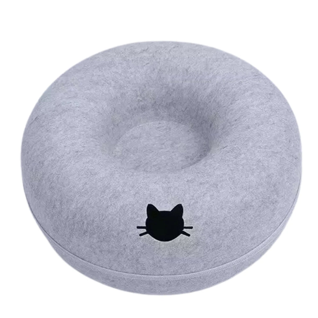 The Donut Den — 2-in-1 Felt Cat Tunnel Bed & Donut Nest for Cats 🐱🍩